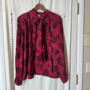 Vintage Giovannozzi Red Silk Blouse